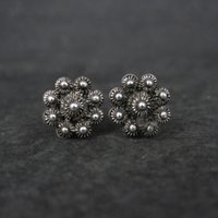 Vintage Sterling Etruscan Stud Earrings 10mm