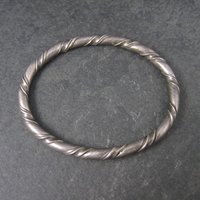 Vintage Sterling Twisted Bangle Bracelet 6.5 Inches