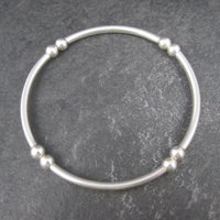 Vintage Stretchy Sterling Bangle Bracelet 7 Inches