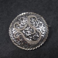 Vintage Black Hills Sterling Silver Brooch | Round Leaf Design Pin by Langers | South Dakota Jewelry Gift NOS
