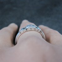 Dainty Sterling Cz Heart Ring Size 8 Italian Silver