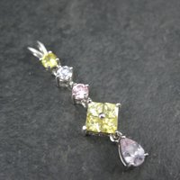 Estate Sterling Pastel Cz Pendant