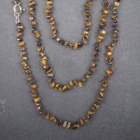Vintage Opera Length Tigers Eye Toggle Necklace 83 Inches