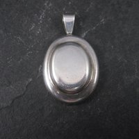 Vintage Domed Modernist Sterling Oval Pendant