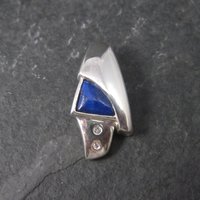Sterling Lapis Lazuli Cz Pendant