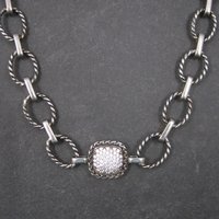 Estate Sterling Cubic Zirconia Necklace
