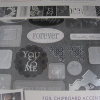 Black Silver White Wedding Foil Chipboard Accents Scrapbooking