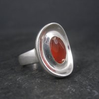 Robert Lee Morris Sterling Carnelian Puddle Ring Size 6 Retired