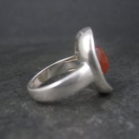 Robert Lee Morris Sterling Carnelian Puddle Ring Size 6 Retired