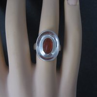 Robert Lee Morris Sterling Carnelian Puddle Ring Size 6 Retired