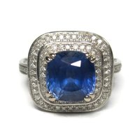 Vintage 14K Sapphire Diamond Engagement Ring Size 6