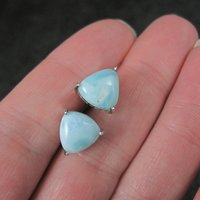 10mm Larimar Stud Earrings Sterling Silver