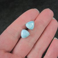 10mm Larimar Stud Earrings Sterling Silver