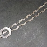 Vintage Mexican Silver Sodalite Inlay Necklace