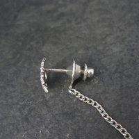 Estate Black Hills Silver Heart Leaf Tie Tack