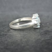 Blue Topaz Cluster Ring Sterling Silver Size 7