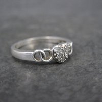 Dainty Sterling Cz Heart Ring Size 8 Italian Silver
