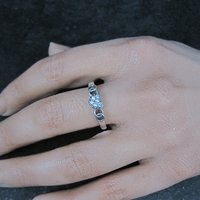 Dainty Sterling Cz Heart Ring Size 8 Italian Silver