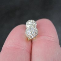 Gold Cz Sphere Stud Earrings Vermeil Sterling