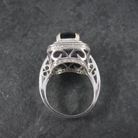 Vintage 14K Sapphire Diamond Engagement Ring Size 6