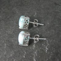 10mm Larimar Stud Earrings Sterling Silver