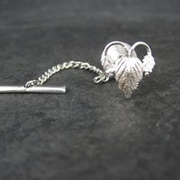 Estate Black Hills Silver Heart Leaf Tie Tack