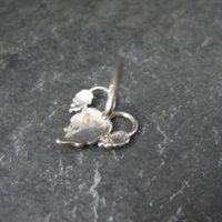 Estate Black Hills Silver Heart Leaf Tie Tack