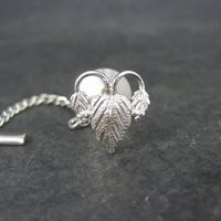 Estate Black Hills Silver Heart Leaf Tie Tack