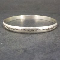 Navajo Vintage Sterling Bangle Bracelet 7.5 Inches