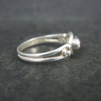 Dainty Pink Cubic Zirconia Ring Size 7 Sterling Silver