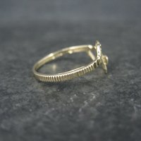 Dainty 10K Diamond Heart Ring Size 6 Yellow Gold Filigree