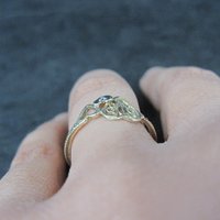 Dainty 10K Diamond Heart Ring Size 6 Yellow Gold Filigree