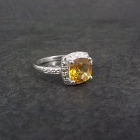 Estate Citrine Ring Sterling Silver Size 7