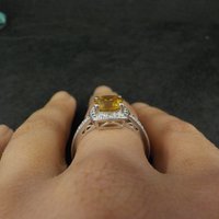 Estate Citrine Ring Sterling Silver Size 7