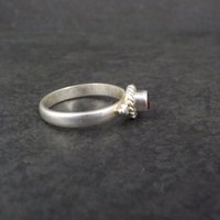 Garnet Ring Size 6.5 Estate Solitaire Sterling Silver