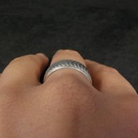 Textured 7mm Band Ring Size 7 Sterling Silver