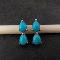 Sleeping Beauty Turquoise Stud Earrings Sterling Silver Chuck Clemency