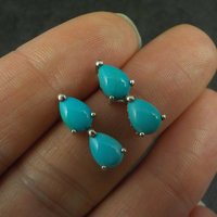 Sleeping Beauty Turquoise Stud Earrings Sterling Silver Chuck Clemency