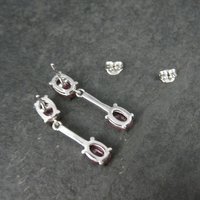 Ruby Earrings Sterling Silver Estate Jewelry