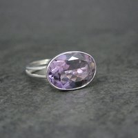 Vintage Amethyst Ring Size 6 Sterling Silver Estate Jewelry