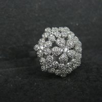 Sterling Silver Flower Ring Size 8 Estate Jewelry