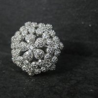Sterling Silver Flower Ring Size 8 Estate Jewelry