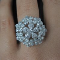 Sterling Silver Flower Ring Size 8 Estate Jewelry