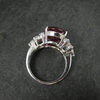 Large Synthetic Ruby Ring Size 8 Sterling Silver