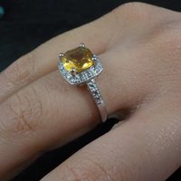 Estate Citrine Ring Sterling Silver Size 7