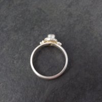 Garnet Ring Size 6.5 Estate Solitaire Sterling Silver