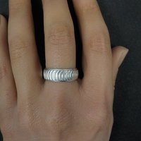 Textured 7mm Band Ring Size 7 Sterling Silver