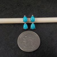 Sleeping Beauty Turquoise Stud Earrings Sterling Silver Chuck Clemency