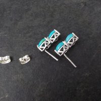 Sleeping Beauty Turquoise Stud Earrings Sterling Silver Chuck Clemency