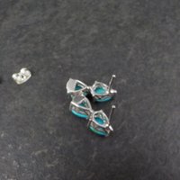 Sleeping Beauty Turquoise Stud Earrings Sterling Silver Chuck Clemency